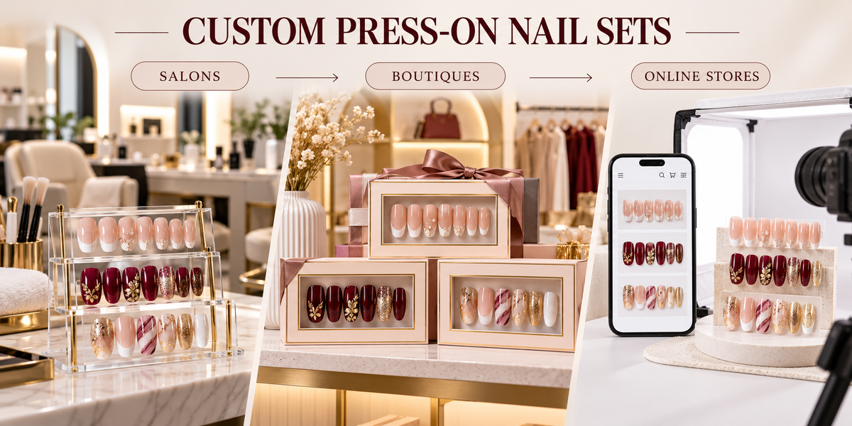 Custom Press-On Nail Sets for Salons, Boutiques and Online Stores