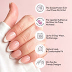 Black Brown Gold Reverse French Press-On Nails