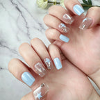 Ocean Blue Starfish Handmade Press-On Nails