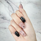 Cute Black Pink Handmade Press-On Nails