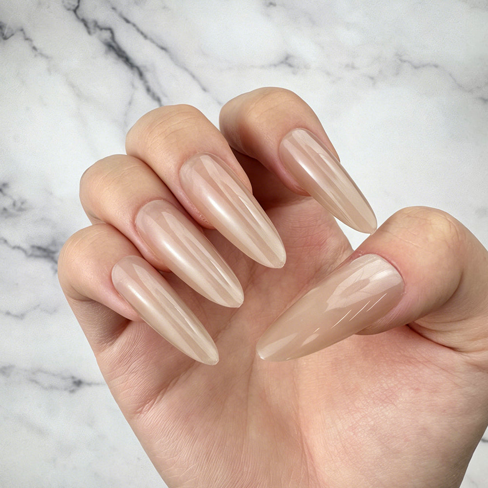 Minimal Nude Glossy Press-On Nails