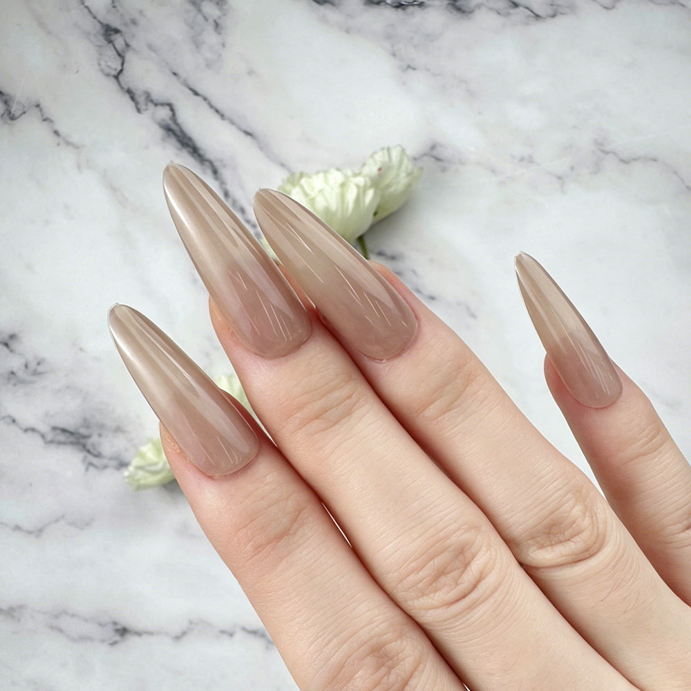 Minimal Nude Glossy Press-On Nails