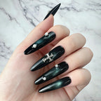 Dark Green Cross Charm Press-On Nails