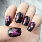Glossy Purple Butterfly Press-On Nails