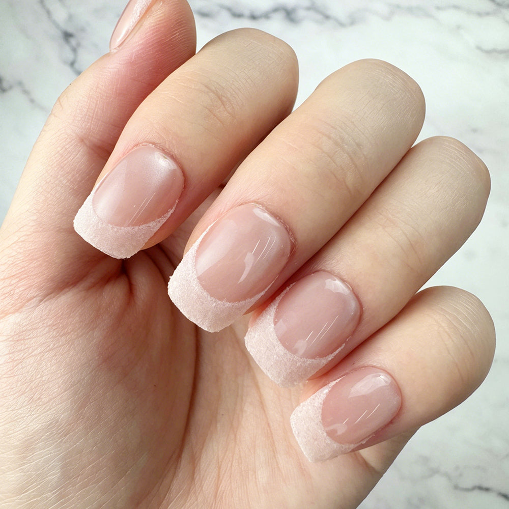 Soft Champagne French Tip Press-On Nails