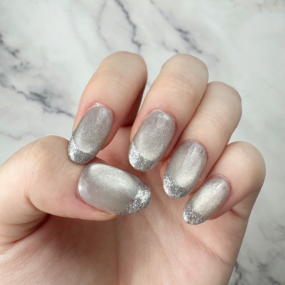 Silver Shimmer Press-On Nails