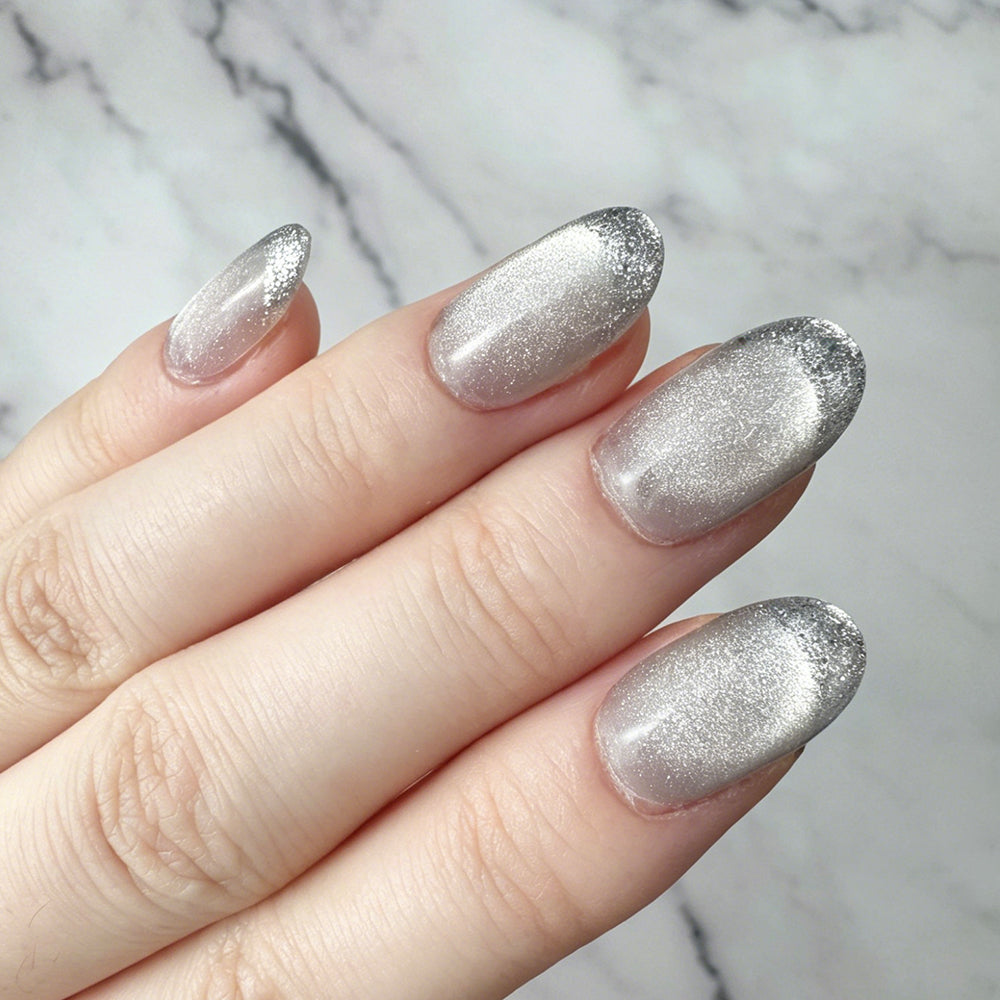 Silver Shimmer Press-On Nails