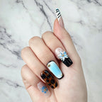 Tropical Blue Mixed Pattern Press-On Nails