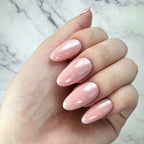 Soft Peach Pearl Glow Press-On Nails
