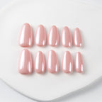Soft Peach Pearl Glow Press-On Nails