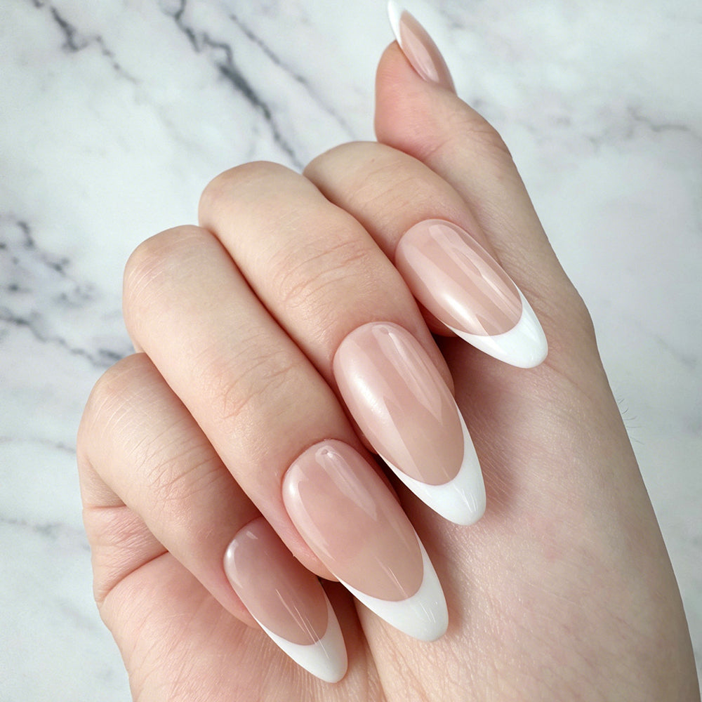 Classic Nude Almond French Press-On Nails