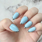Cool Blue Silver Edge Press-On Nails