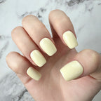 Glossy Butter Yellow Square Press-On Nails