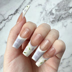 Pastel Floral Plaid Square Press-On Nails