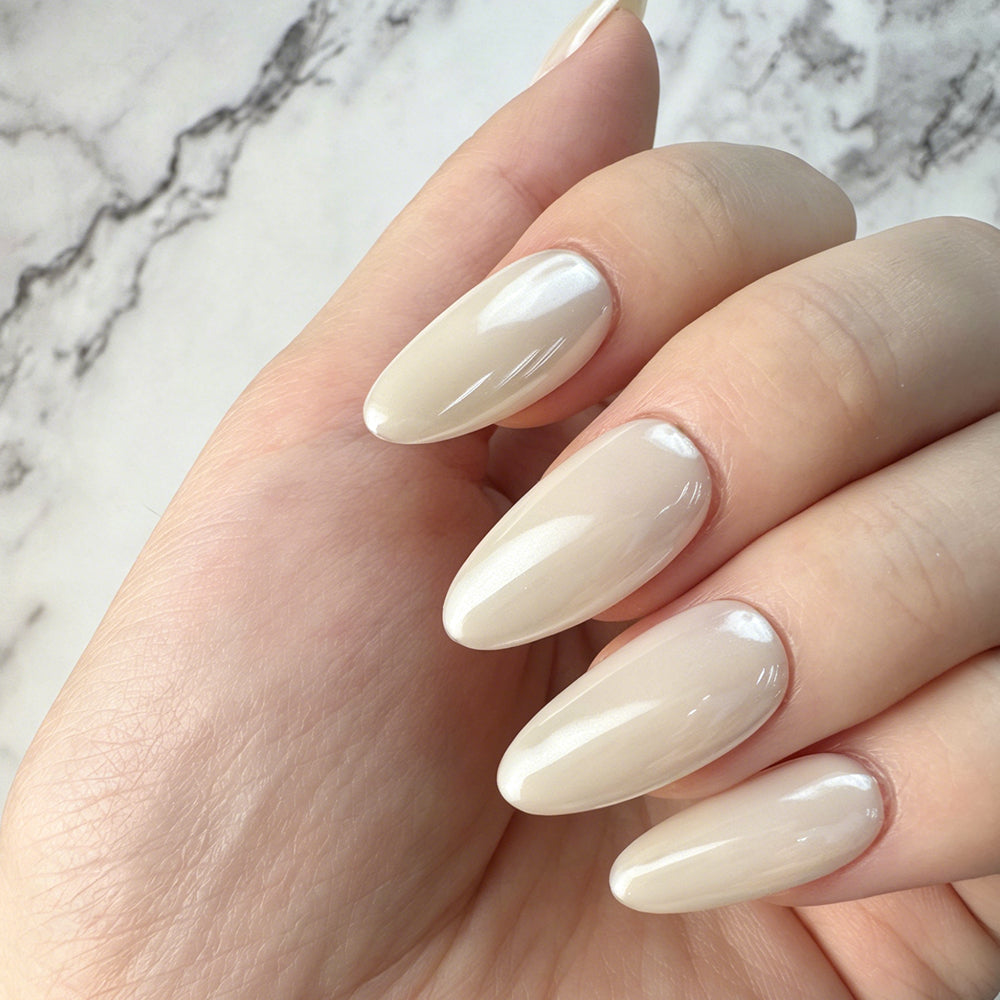 Cream Ivory Gloss Press-On Nails