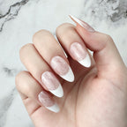 White Lace Almond French Press-On Nails