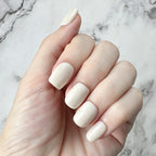 Minimal Cream White Square Press-On Nails