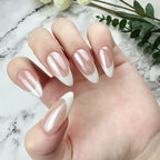 Pearl Glow Almond French Press-On Nails