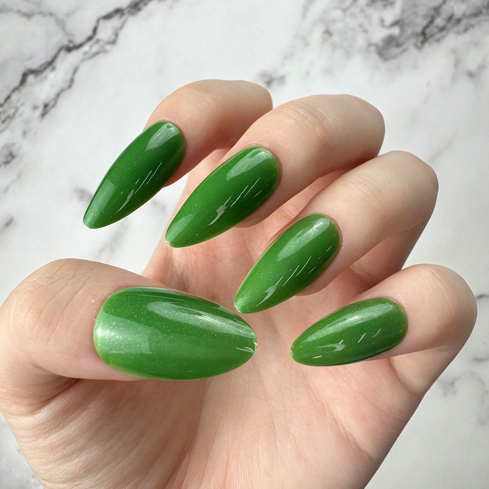 Emerald Green Gloss Press-On Nails