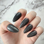 Charcoal Grey Cat Eye Press-On Nails