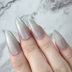 Silver White Shimmer Press-On Nails