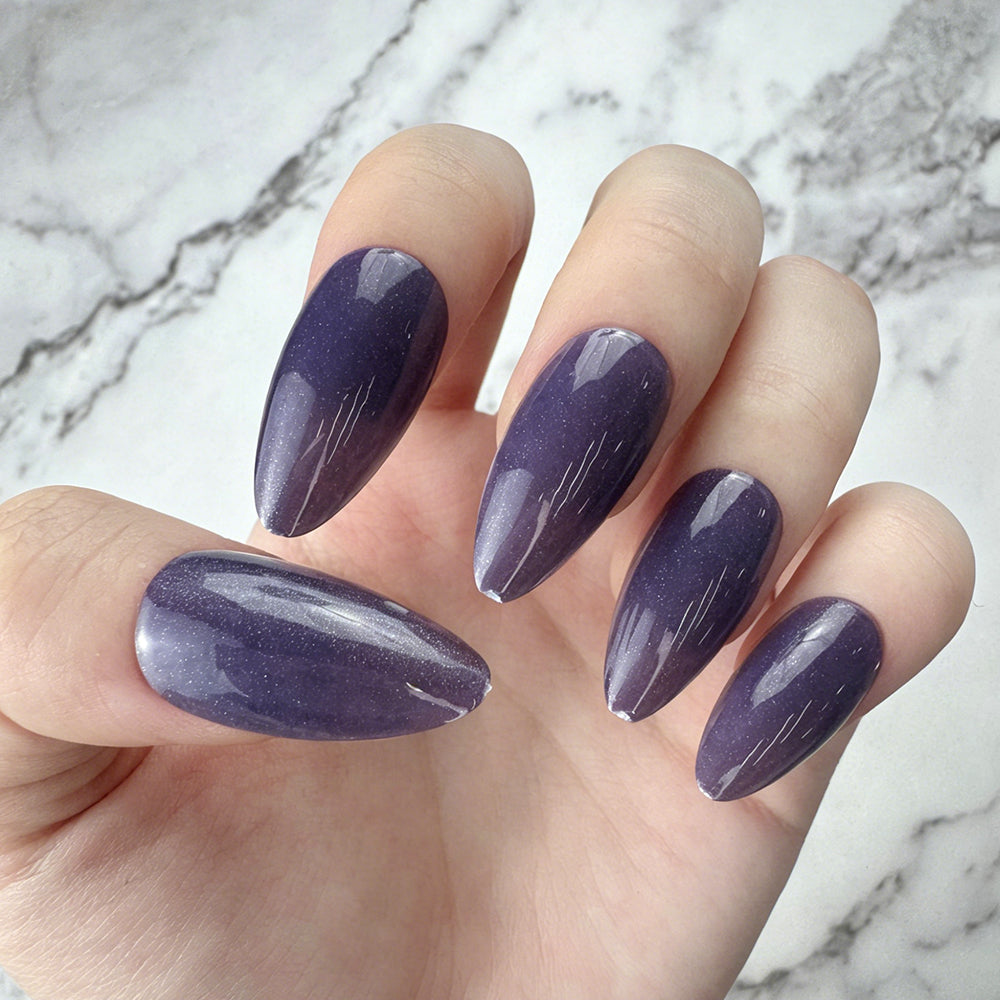 Smoky Purple Cat Eye Press-On Nails