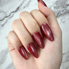 Burgundy Cat Eye Press-On Nails