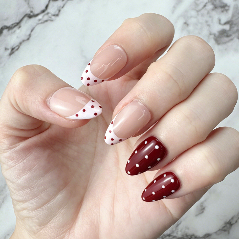 Red Dot French Accent Press-On Nails