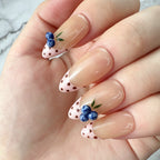 Blueberry Accent Dot French Press-On Nails