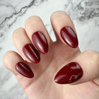 Deep Red Almond Press-On Nails