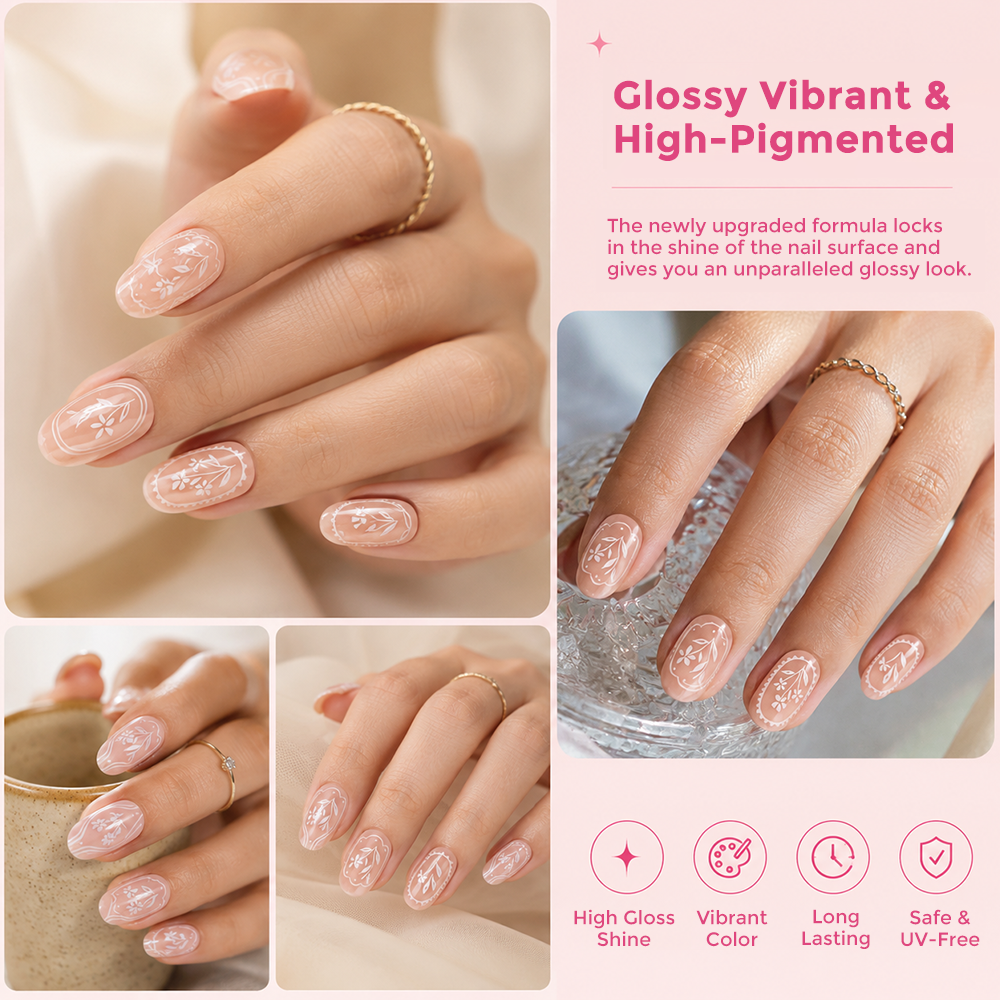 Custom Floral Press-On Nail Kit for Wholesale & Private Label