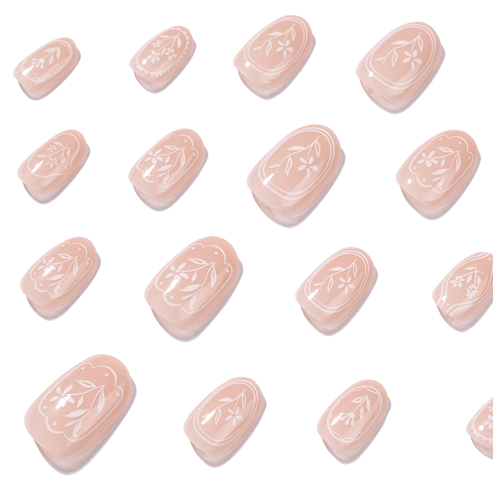 Custom Floral Press-On Nail Kit for Wholesale & Private Label
