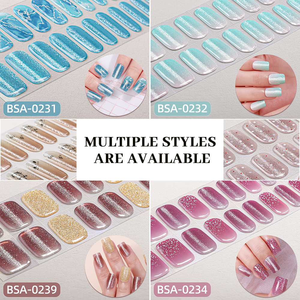 UV-Free Gel Nail Wrap Kit with Custom Gift Box | OEM/ODM Wholesale Nail Sticker Set
