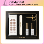 Black Gold Lid and Base Nail Sticker Kit Box | OEM/ODM Custom Nail Wrap Set