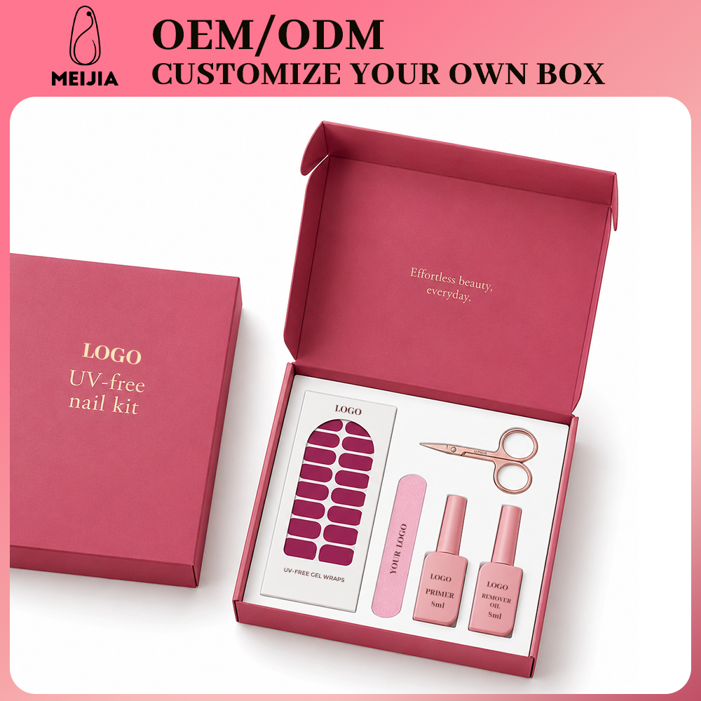 Rose Red Mailer Box Nail Sticker Kit | OEM/ODM