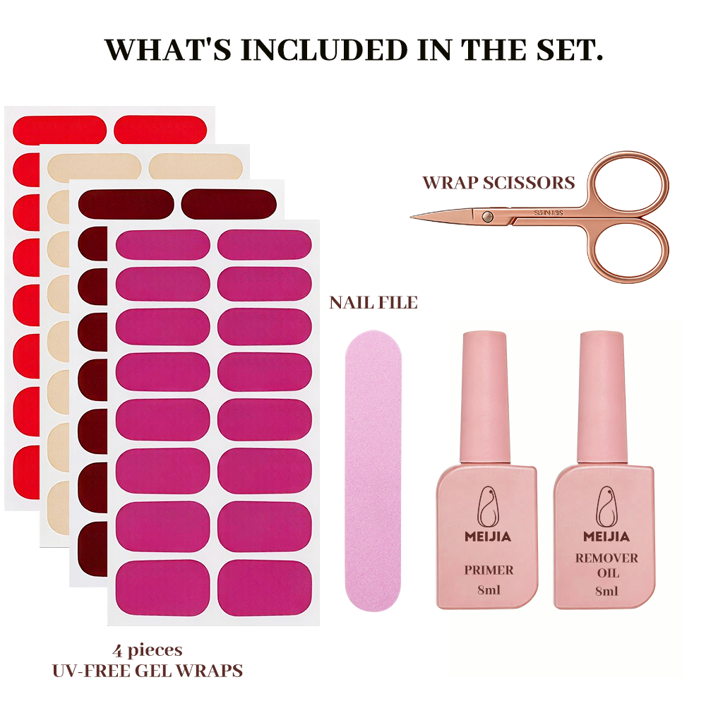 Rose Red Mailer Box Nail Sticker Kit | OEM/ODM