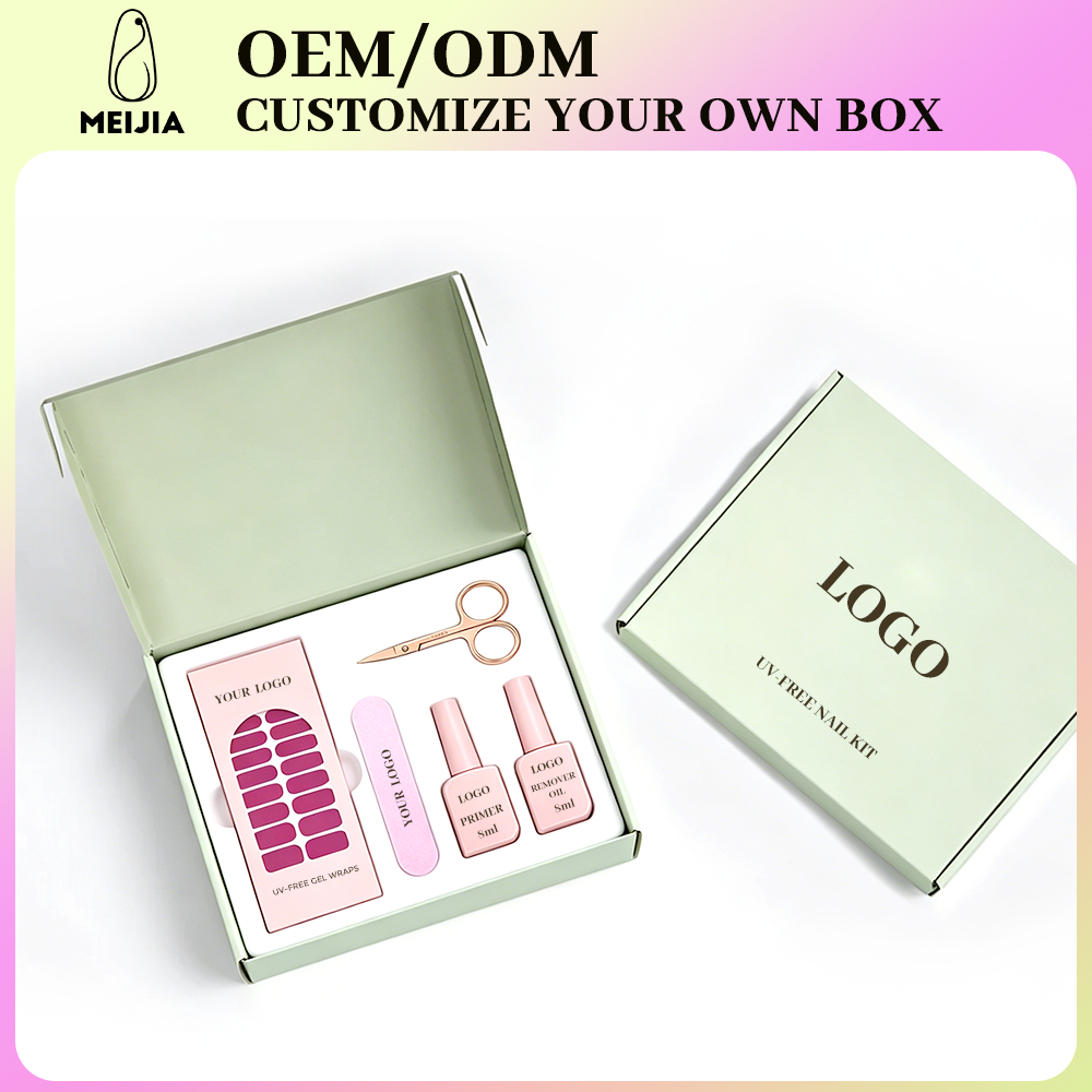 Mint Green Mailer Box Nail Sticker Kit | OEM/ODM Custom Nail Wrap Set