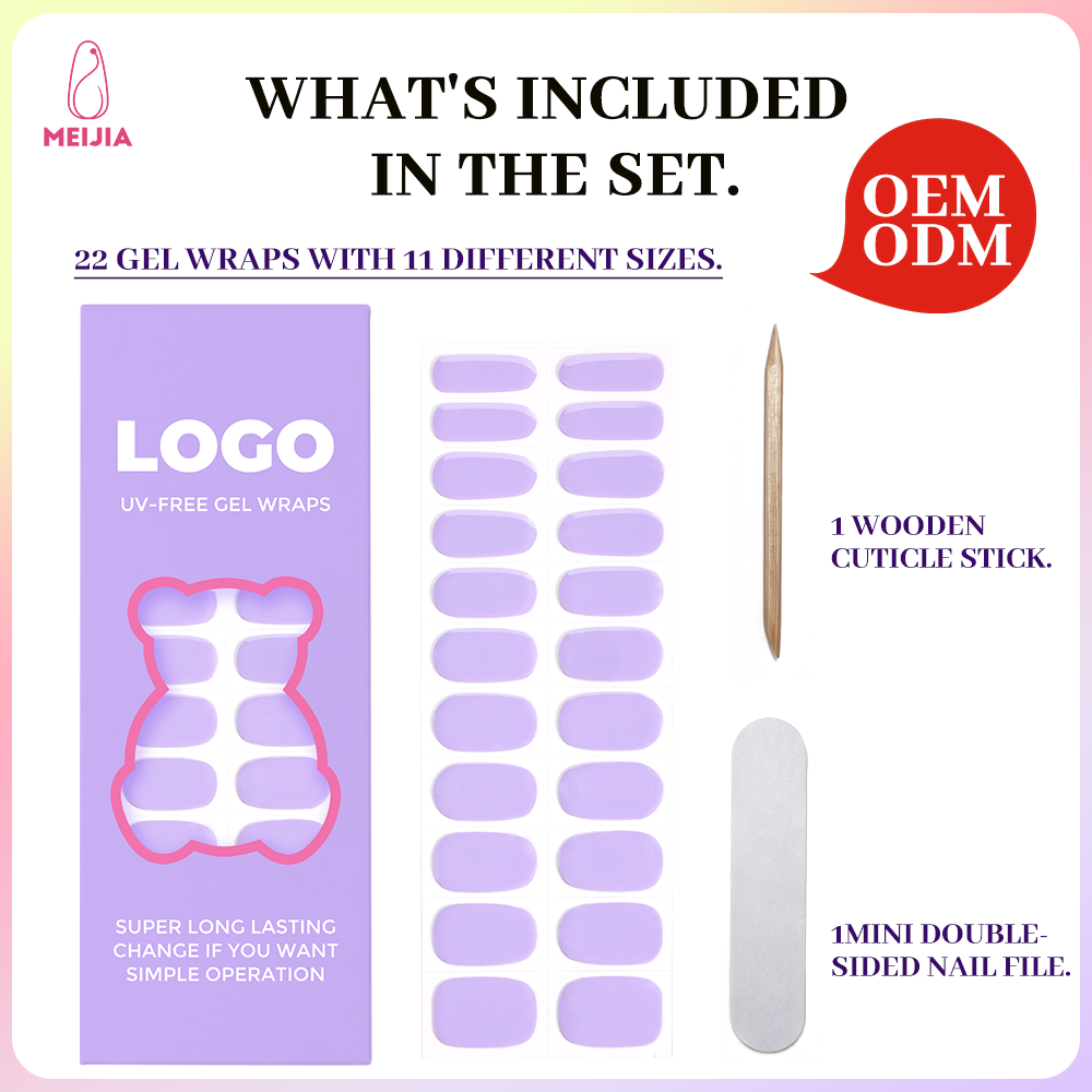 UV-Free Gel Nail Wrap Set | OEM/ODM Custom Nail Sticker Kit