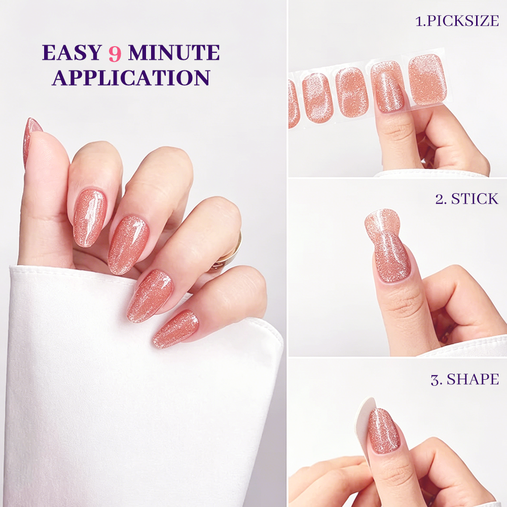 UV-Free Gel Nail Wrap Set | OEM/ODM Custom Nail Sticker Kit