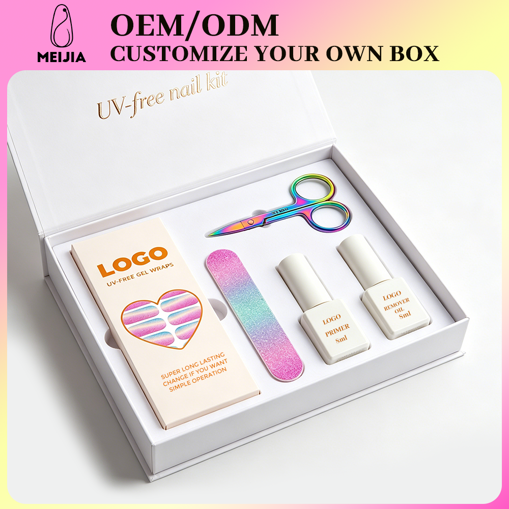 White Book-Shaped Nail Sticker Kit Box | OEM/ODM Custom Nail Wrap Set