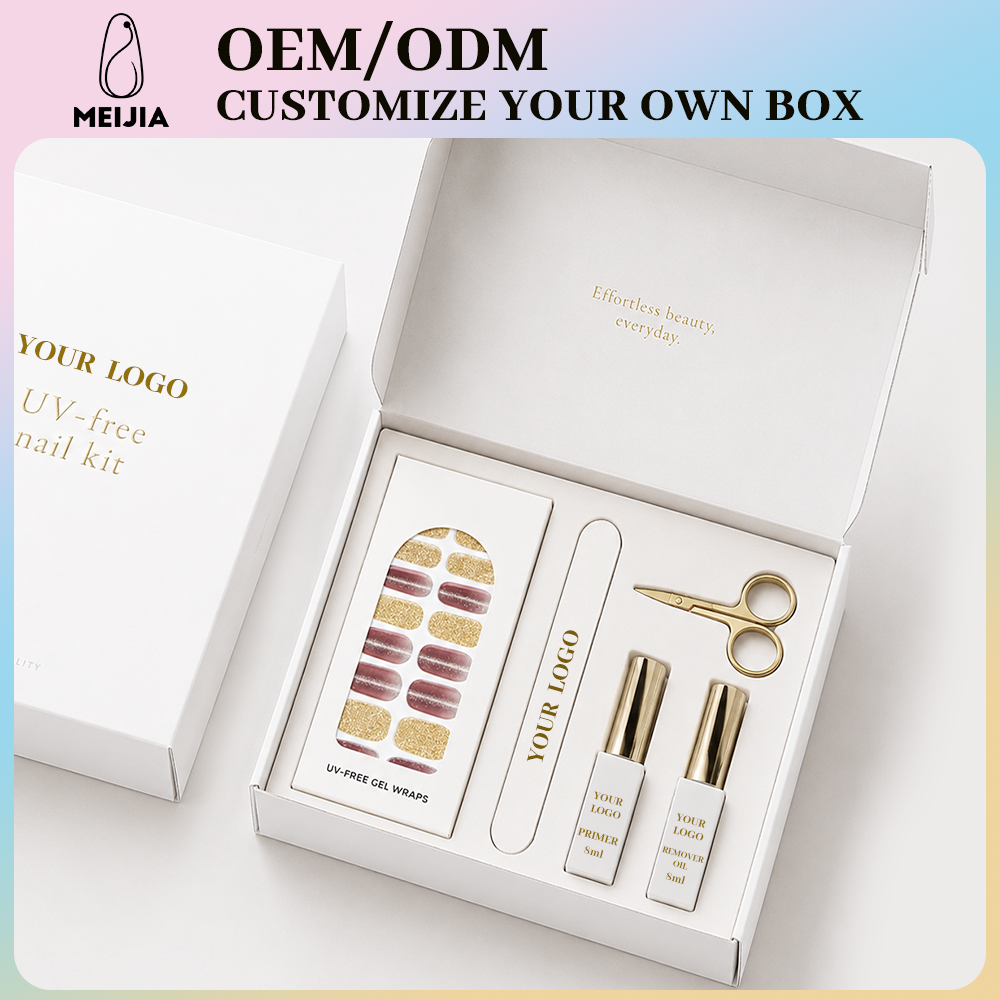 UV-Free Gel Nail Wrap Kit with Open-Lid Gift Box | OEM/ODM Wholesale
