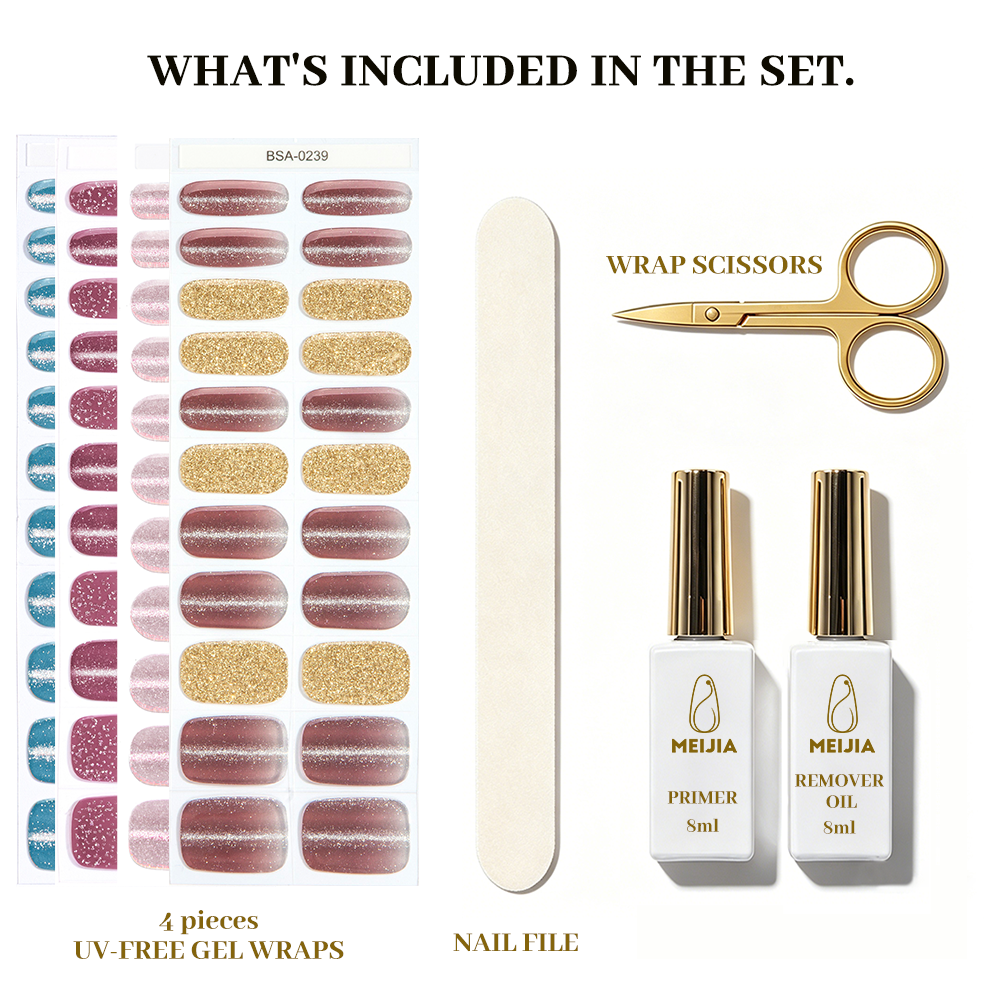UV-Free Gel Nail Wrap Kit with Open-Lid Gift Box | OEM/ODM Wholesale