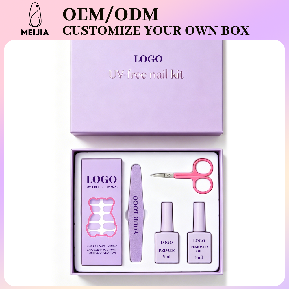 Lavender Lid and Base Nail Sticker Kit Box | OEM/ODM Custom Nail Wrap Set