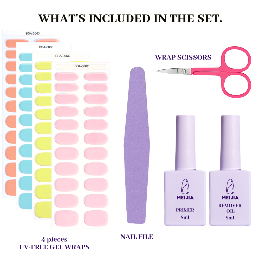 Lime Green Lid and Base Nail Sticker Kit Box | OEM/ODM Custom Nail Wrap Set