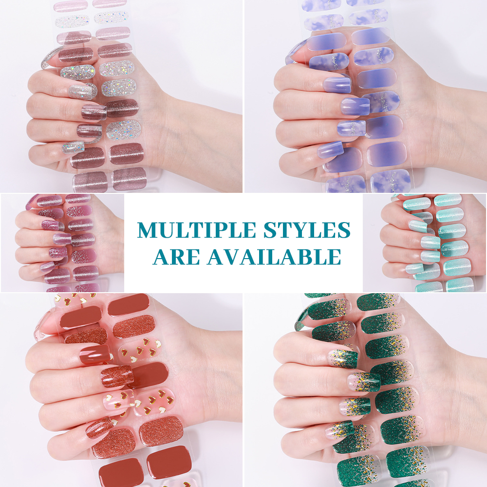 UV-Free Gel Nail Wrap Single Pack | OEM/ODM Wholesale Nail Stickers