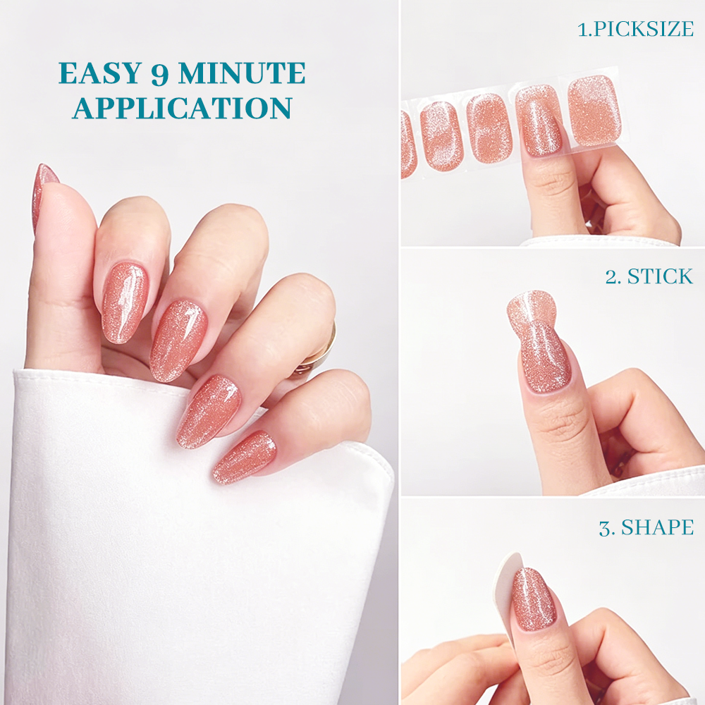 UV-Free Gel Nail Wrap Single Pack | OEM/ODM Wholesale Nail Stickers