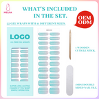 Aqua Blue Shimmer Nail Wrap Single Pack | OEM/ODM Wholesale Nail Stickers