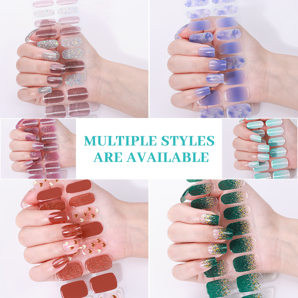 Aqua Blue Shimmer Nail Wrap Single Pack | OEM/ODM Wholesale Nail Stickers