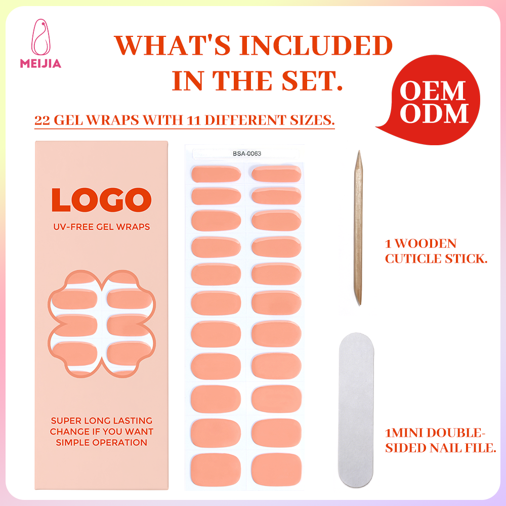 Coral Peach Nail Wrap Single Pack | OEM/ODM Wholesale Nail Stickers
