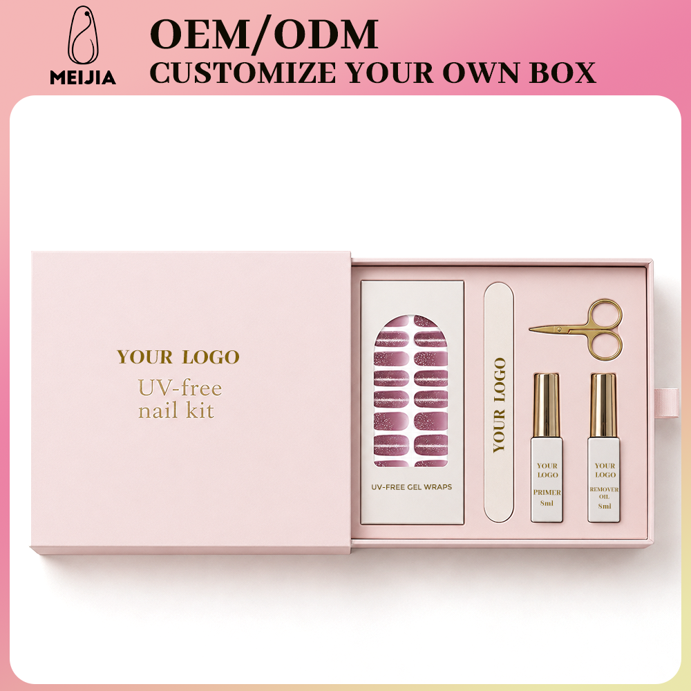 Premium UV-Free Gel Nail Wrap Kit with Open-Lid Gift Box | OEM/ODM Wholesale